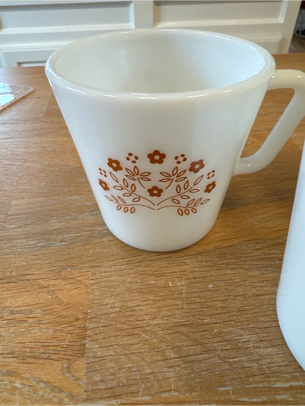 🌸 Pyrex Summer Impressions Mugs Set of 3 | Ginger Blueberry Honeydew Milk Glass - Picture 4 of 8